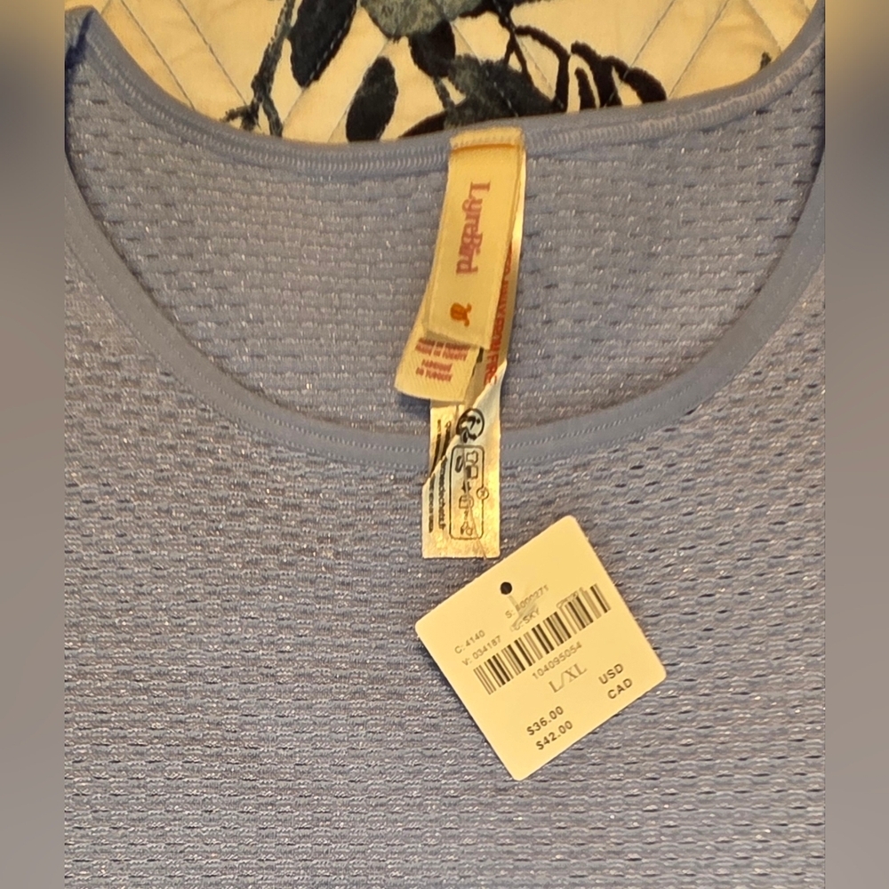 Free People Blue Mesh Knit Tank Top L/XL NWT Cropped Sleeveless - Picture 2 of 4